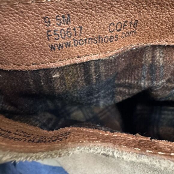 Born Boots Womens Size 9.5 Taupe Suede Slouch Knee High Zip Plaid Lined F30617 - Picture 7 of 9